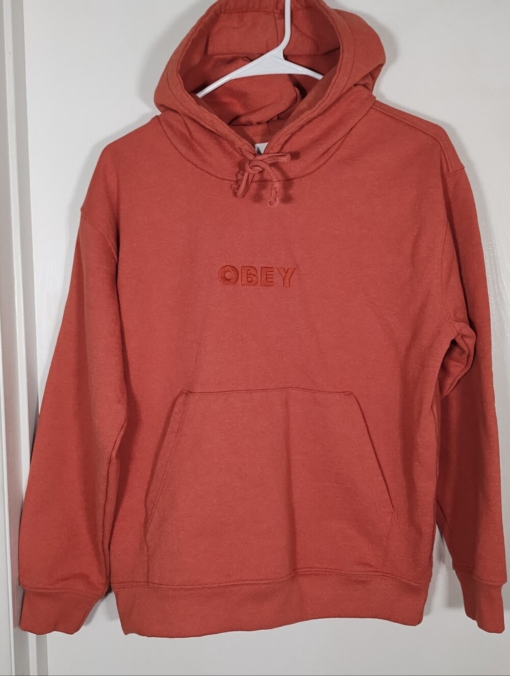 OBEY Hoodie XS Burnt Orange Recycled Cotton/Polyester Skate Sweatshirt Unisex